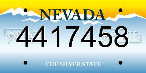4417458 Nevada License Plate