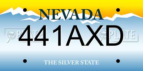 441AXD Nevada License Plate