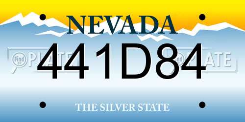 441D84 Nevada License Plate