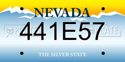 441E57 Nevada License Plate