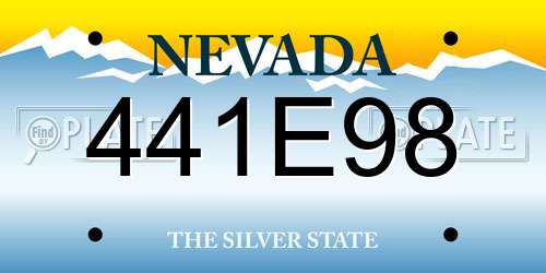 441E98 Nevada License Plate