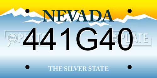 441G40 Nevada License Plate