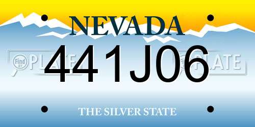 441J06 Nevada License Plate