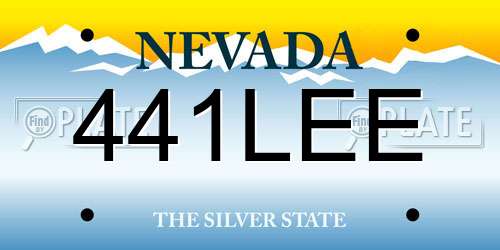 441LEE Nevada License Plate