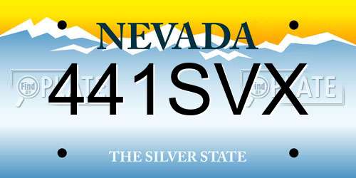 441SVX Nevada License Plate