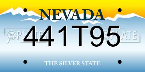 441T95 Nevada License Plate