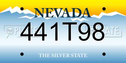 441T98 Nevada License Plate