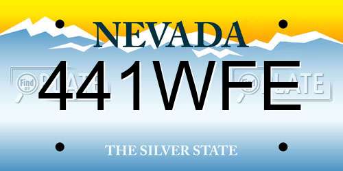 441WFE Nevada License Plate