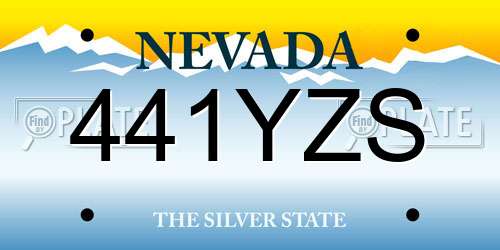 441YZS Nevada License Plate
