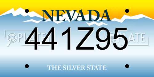 441Z95 Nevada License Plate