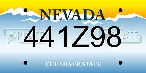 441Z98 Nevada License Plate