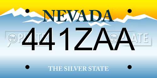 441ZAA Nevada License Plate