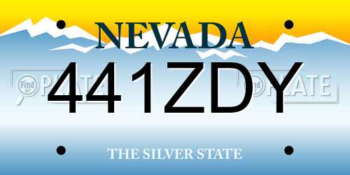 441ZDY Nevada License Plate