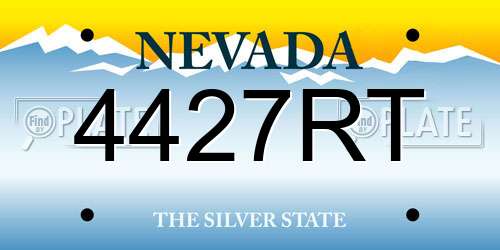 4427RT Nevada License Plate