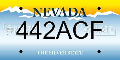 442ACF Nevada License Plate