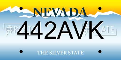 442AVK Nevada License Plate