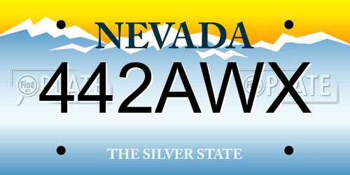442AWX Nevada License Plate