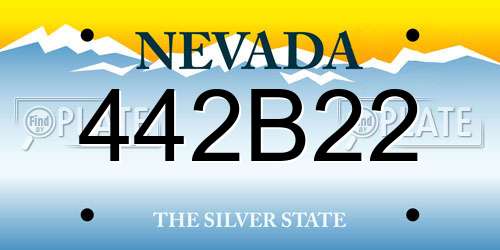 442B22 Nevada License Plate