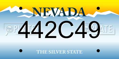 442C49 Nevada License Plate