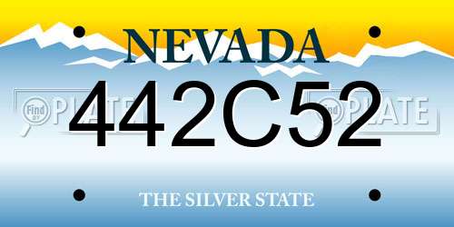 442C52 Nevada License Plate