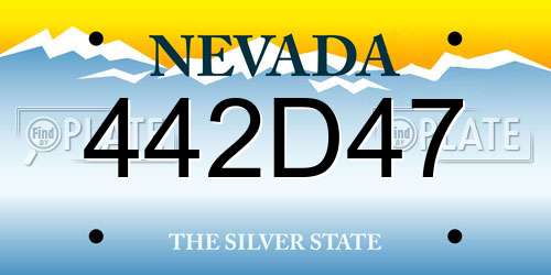 442D47 Nevada License Plate