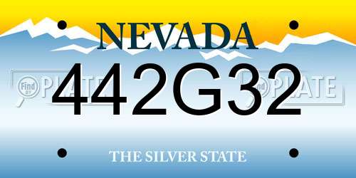 442G32 Nevada License Plate