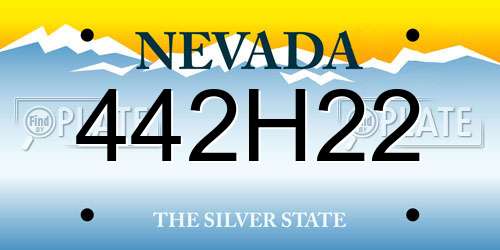 442H22 Nevada License Plate