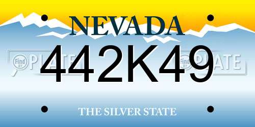 442K49 Nevada License Plate