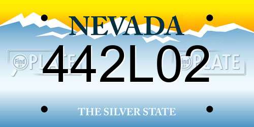 442L02 Nevada License Plate