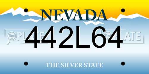 442L64 Nevada License Plate