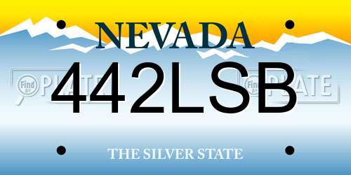 442LSB Nevada License Plate