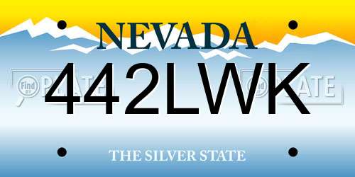 442LWK Nevada License Plate