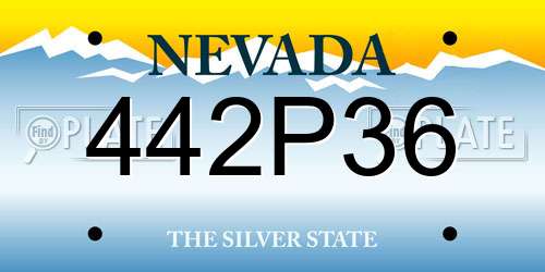 442P36 Nevada License Plate