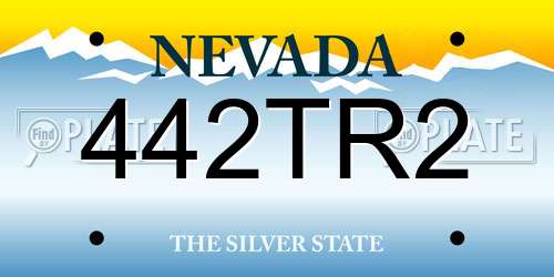 442TR2 Nevada License Plate