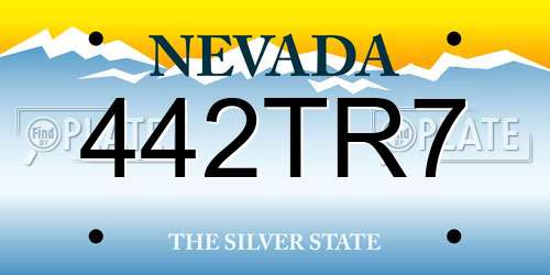 442TR7 Nevada License Plate