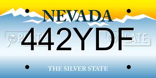 442YDF Nevada License Plate