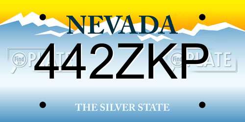 442ZKP Nevada License Plate