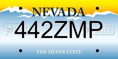 442ZMP Nevada License Plate