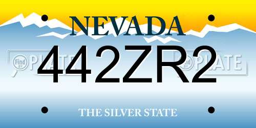 442ZR2 Nevada License Plate