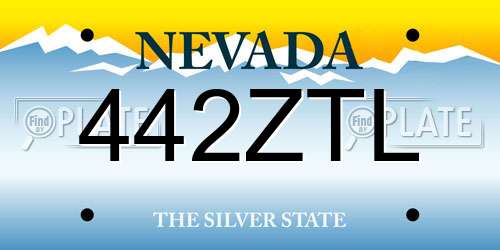 442ZTL Nevada License Plate