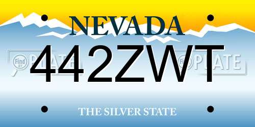 442ZWT Nevada License Plate