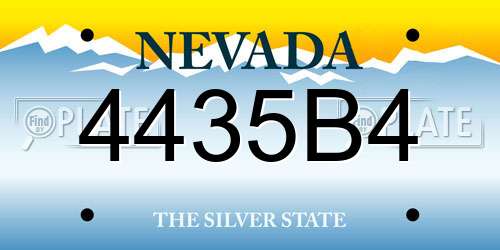 4435B4 Nevada License Plate