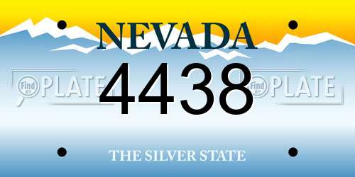 4438 Nevada License Plate
