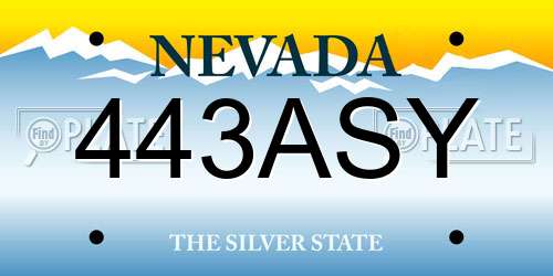 443ASY Nevada License Plate