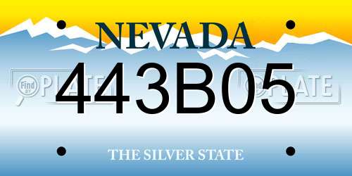 443B05 Nevada License Plate