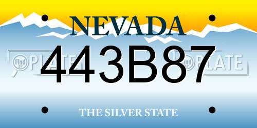 443B87 Nevada License Plate