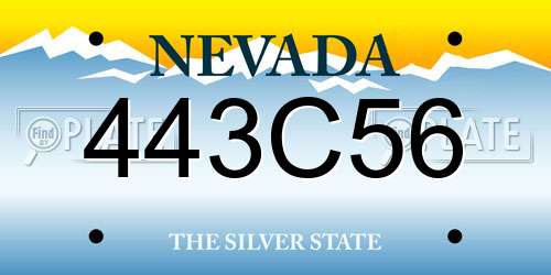 443C56 Nevada License Plate