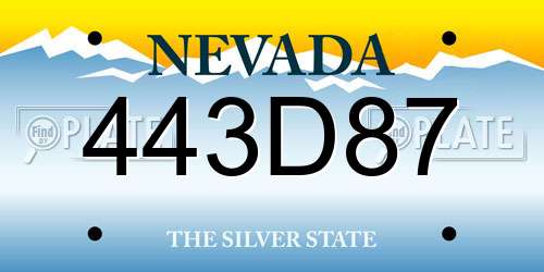 443D87 Nevada License Plate