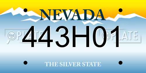 443H01 Nevada License Plate
