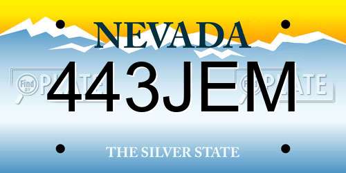 443JEM Nevada License Plate